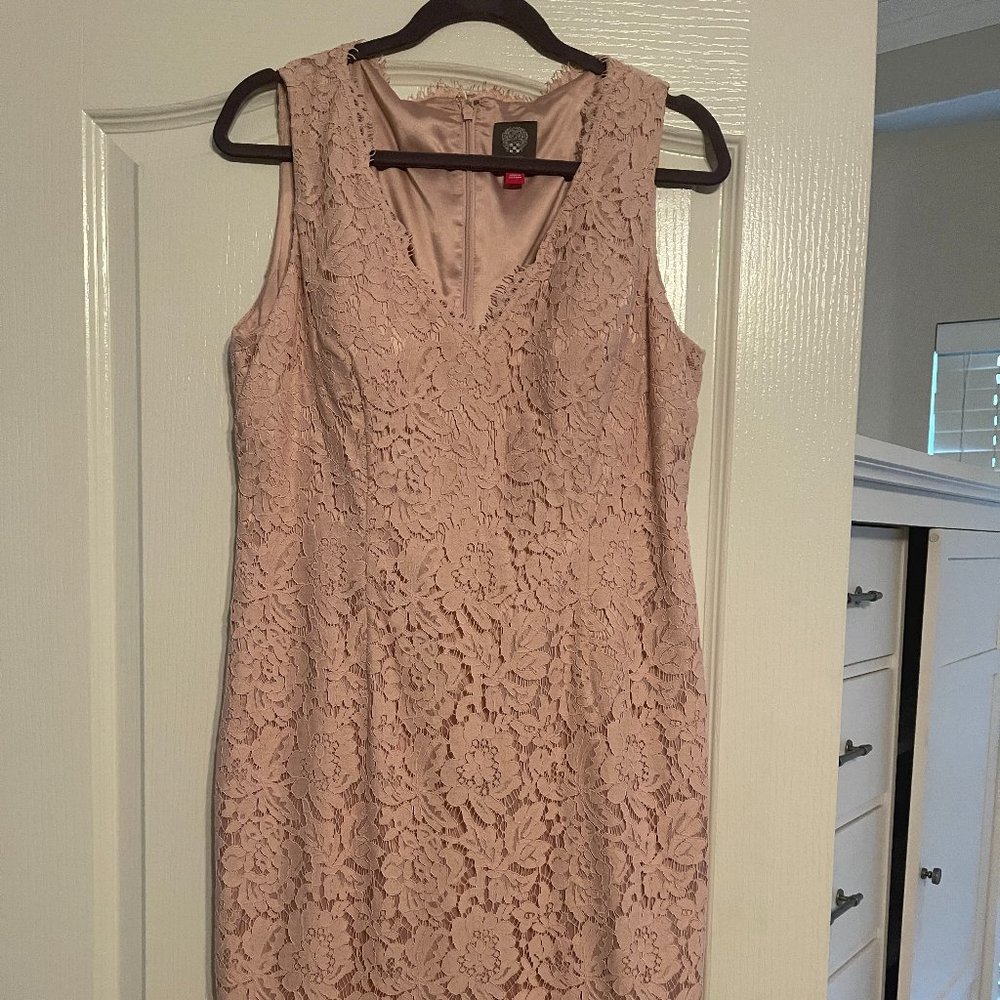Vince Camuto Pink Lace Cocktail or Wedding Dress Size 10